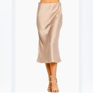 Nicole Miller Champagne Silk Skirt